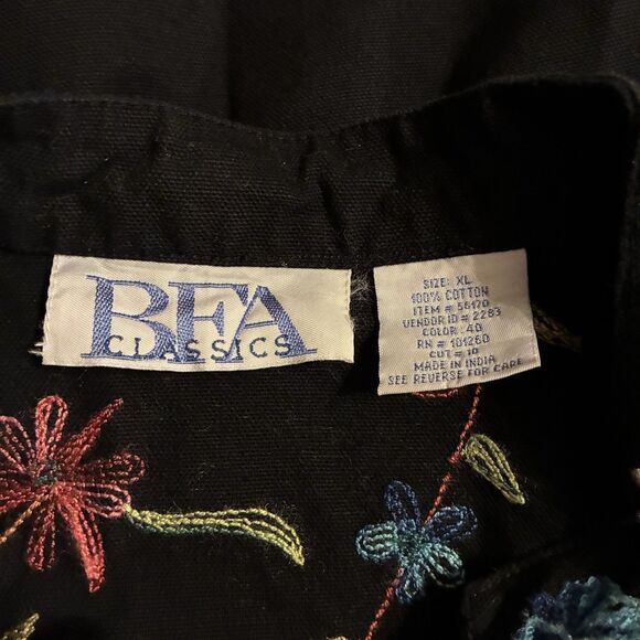 Women’s BFA Classics Embroidered Black Jacket. Floral Designs In Multicolor XL - Picture 12 of 15